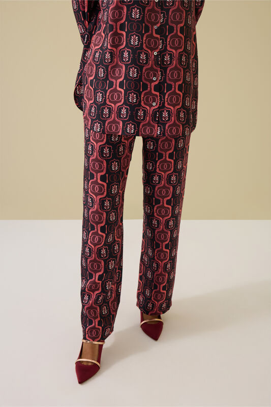 Stepup Burgundy Silk Pajama Pants - 5