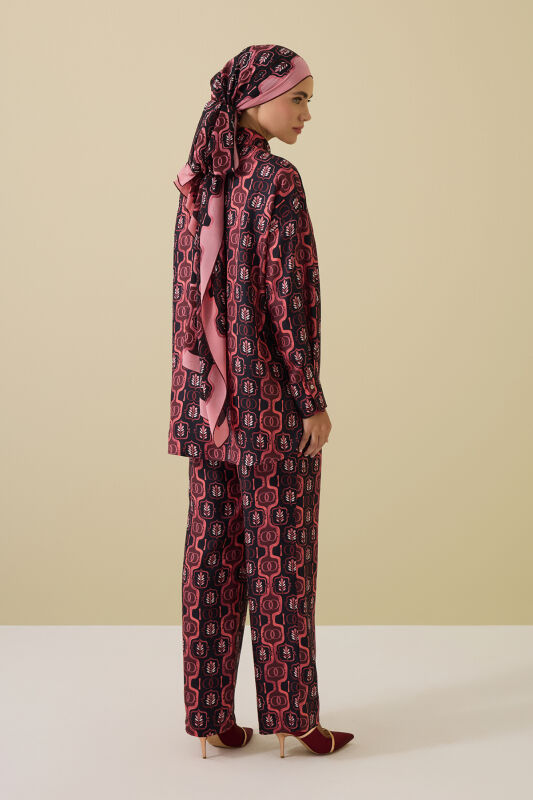 Stepup Burgundy Silk Pajama Pants - 7