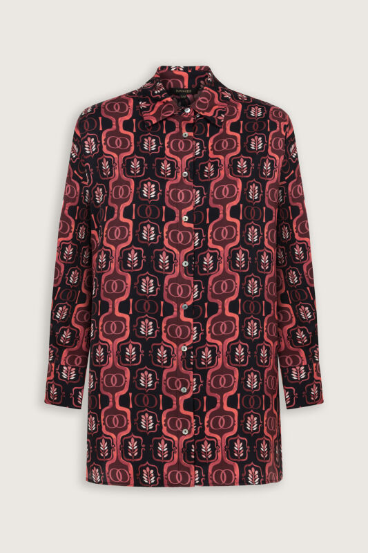 Stepup Burgundy Silk Shirt Pajamas - 2