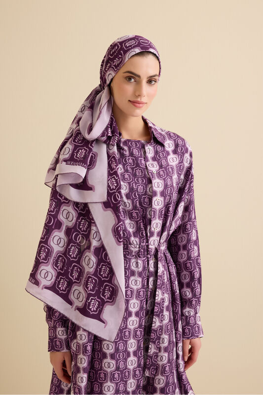 Vortex Damson Silk Dress Shawl - 3
