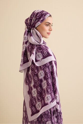 Vortex Damson Silk Dress Shawl - 1