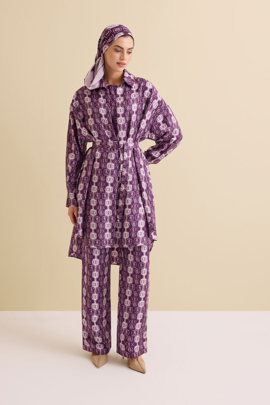 Vordap Plum Silk Long Shirt - 1