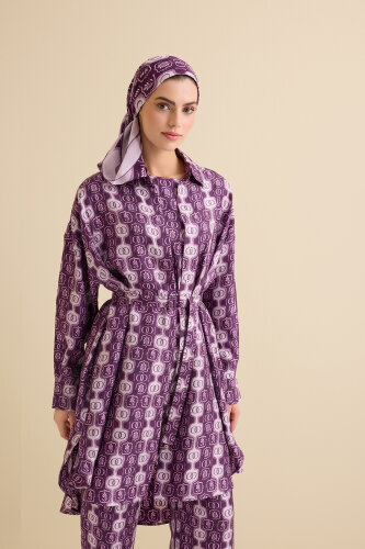 Vordap Plum Silk Long Shirt - 3