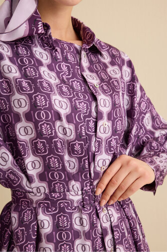 Vordap Plum Silk Long Shirt - 5