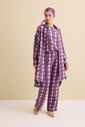 Vortex Plum Silk Pants Pajamas - Imannoor (4)