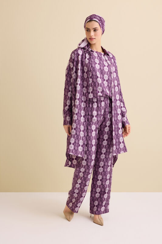 Vortex Plum Silk Pants Pajamas - 4
