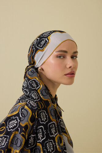 Stepup Silk Black-Gold Pajama Shawl 