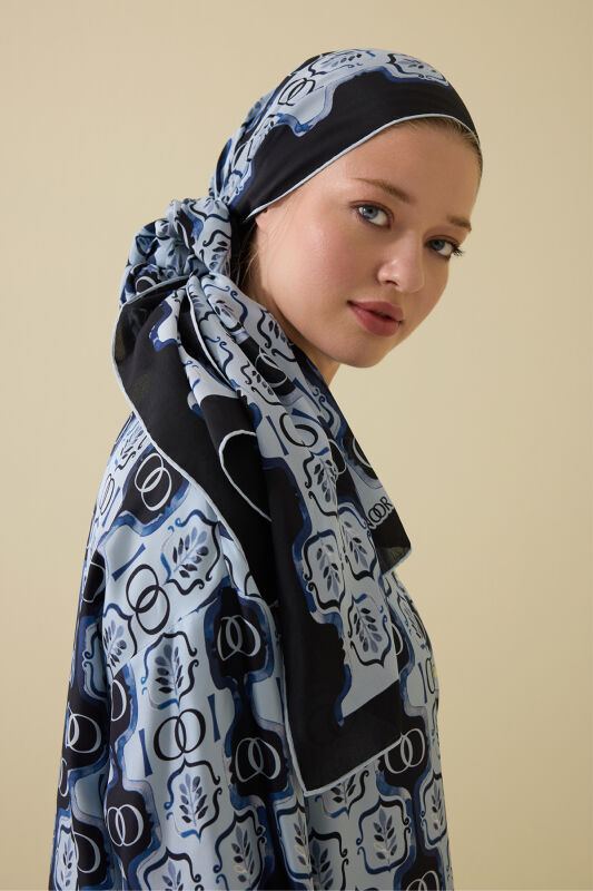 Stepup Silk Blue Pajama Shawl - 5