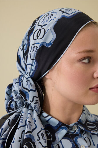 Stepup Silk Blue Pajama Shawl - 3