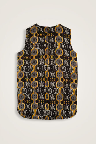 Stepup Black-Gold Silk Tank Top - 2