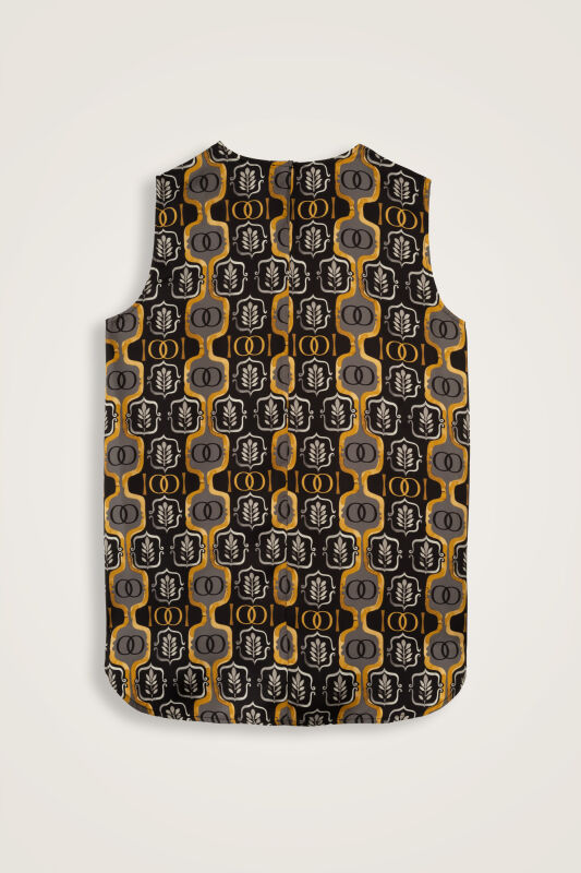 Stepup Black-Gold Silk Tank Top - 2