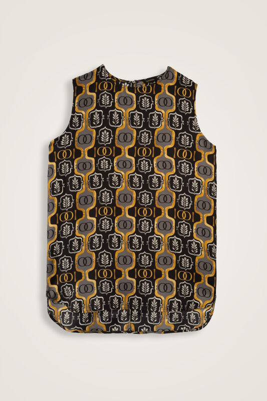 Stepup Black-Gold Silk Tank Top - 1
