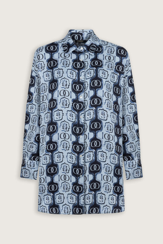 Stepup Blue Silk Shirt Pajamas - 2