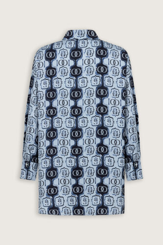 Stepup Blue Silk Shirt Pajamas - 4