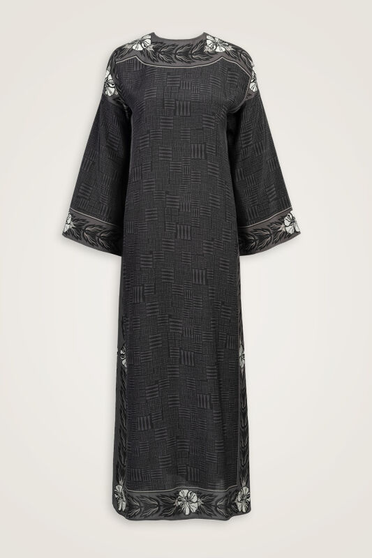 Stone Wall Anthracite Crepe Silk Dress - 2