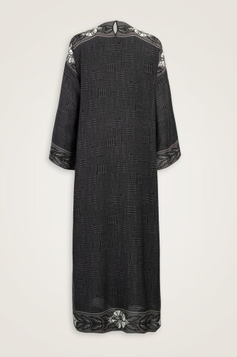 Stone Wall Anthracite Crepe Silk Dress - 6