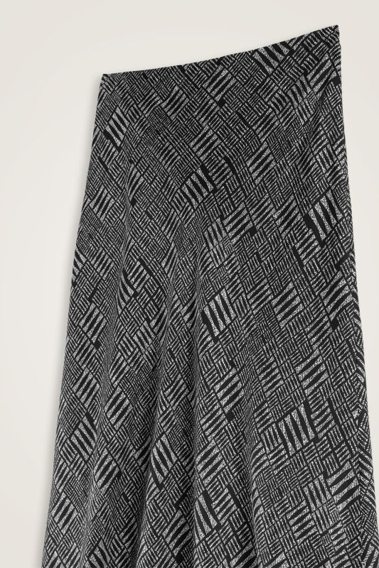 Stone Wall Black Twill Silk Bias Skirt - 3