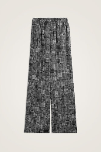 Stone Wall Black Twill Silk Pants 