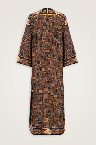 Stone Wall Copper Crepe Silk Dress - 6