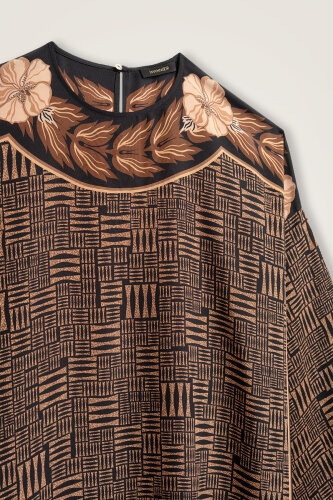 Stone Wall Copper Crepe Silk Dress - 4