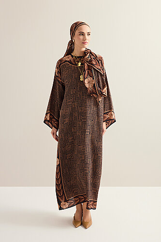 Stone Wall Copper Crepe Silk Dress 
