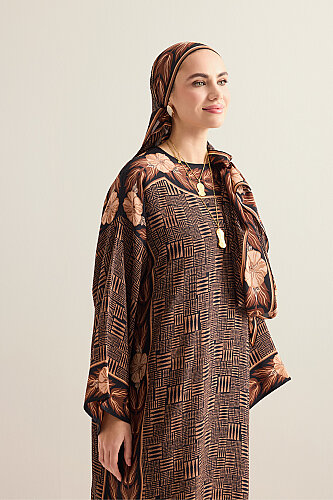 Stone Wall Copper Crepe Silk Dress - 3