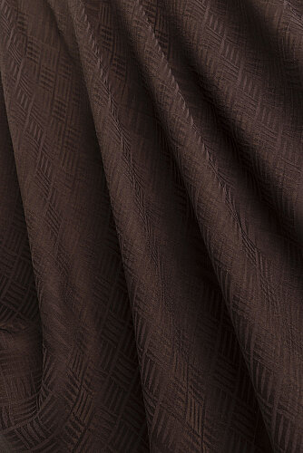 Stone Wall Logo Brown Jacquard Silk Scarf - Imannoor (1)