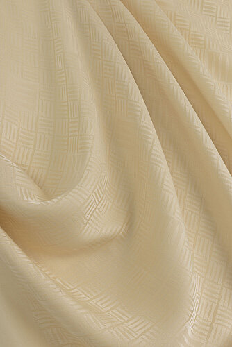 Stone Wall Logo Cream Jacquard Silk Scarf - 4