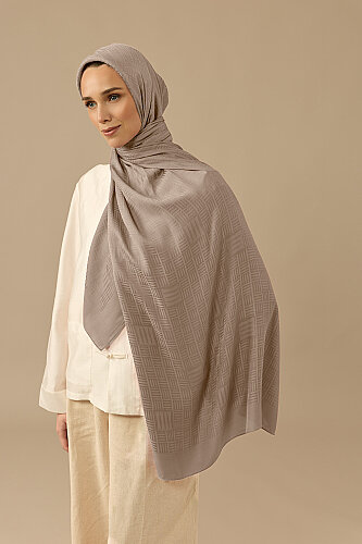 Stone Wall Logo Stone Jacquard Silk Scarf 