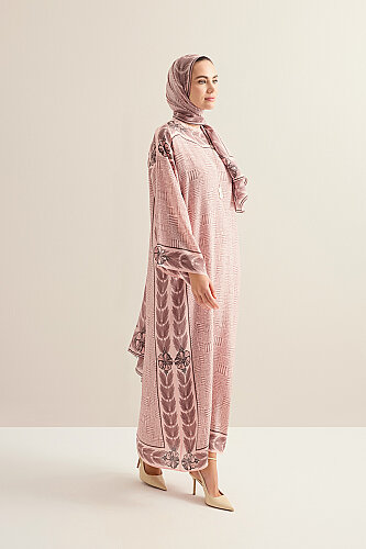 Stone Wall Powder Crepe Silk Dress - 7