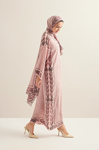 Stone Wall Powder Crepe Silk Dress - 1