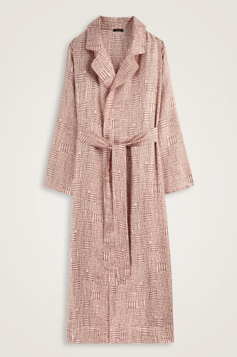 Stone Wall Powder Pink Silk Trench Coat - 1