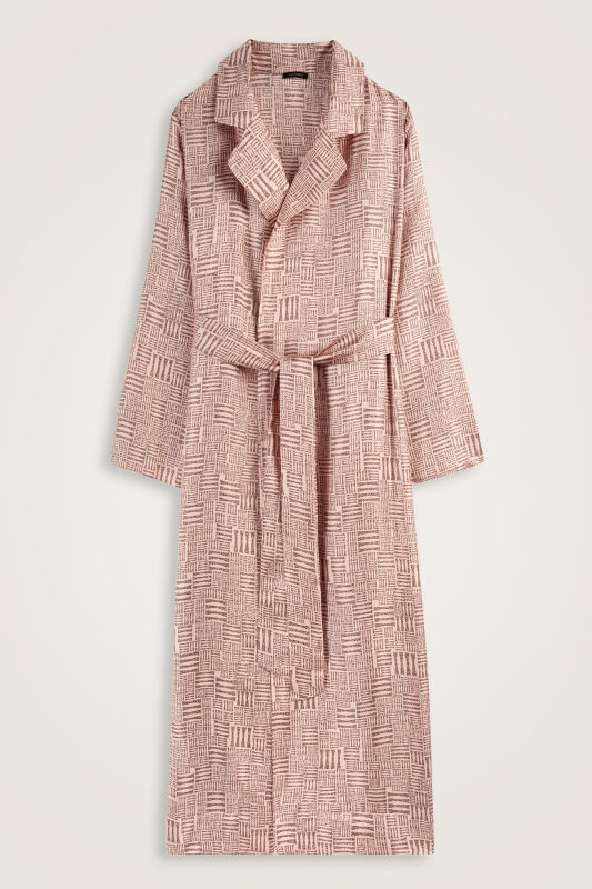 Stone Wall Powder Pink Silk Trench Coat - 1