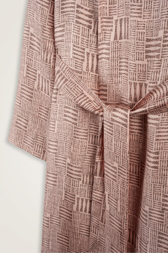 Stone Wall Powder Pink Silk Trench Coat - 2