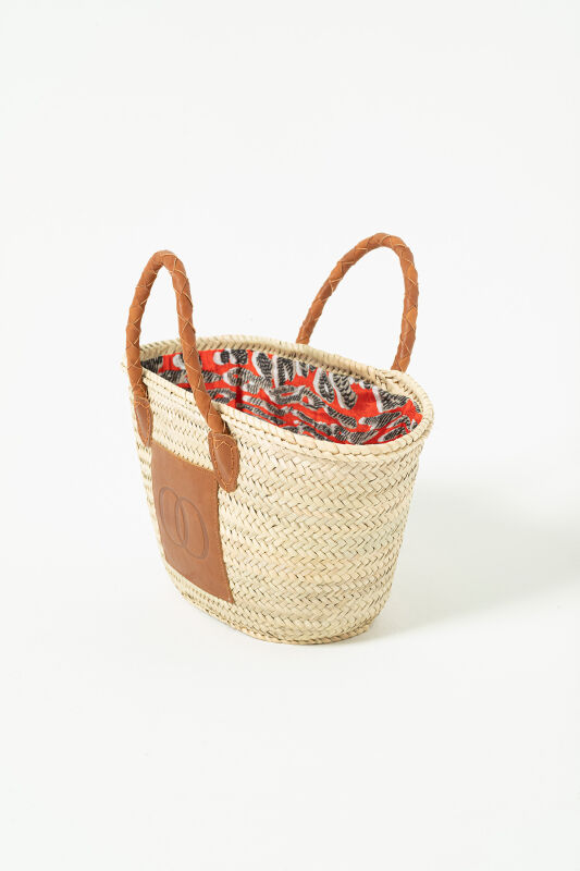 Straw Orange Leopard Bag - 1