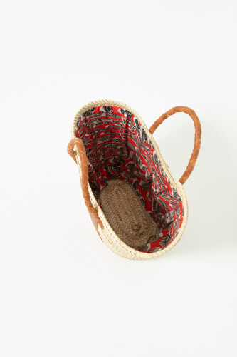 Straw Orange Leopard Bag - 4
