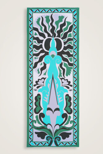 Sun and Spear Cotton Shawl Green - 1