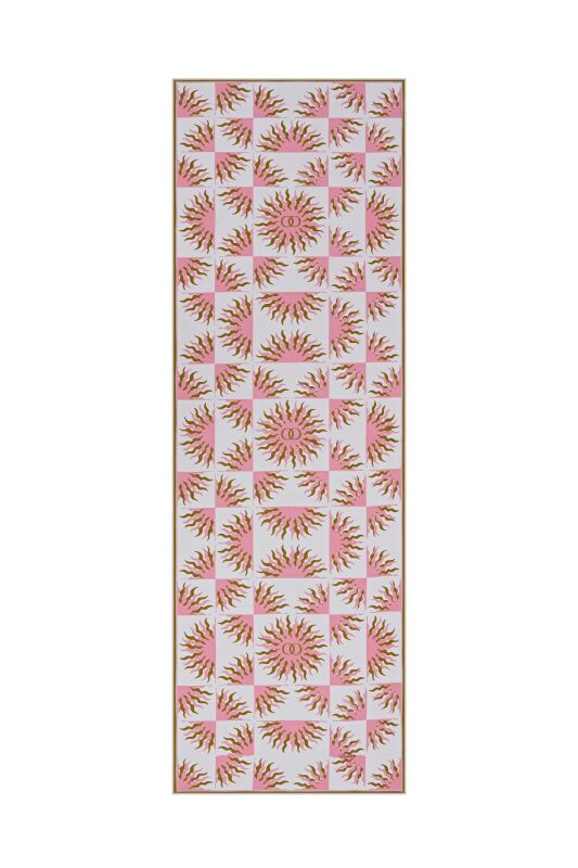 Sun Monogram Cotton Shawl Pink - 1