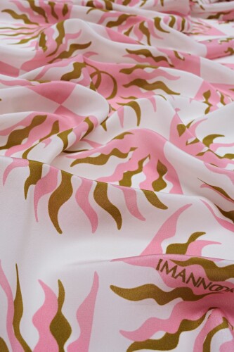 Sun Monogram Cotton Shawl Pink - 2