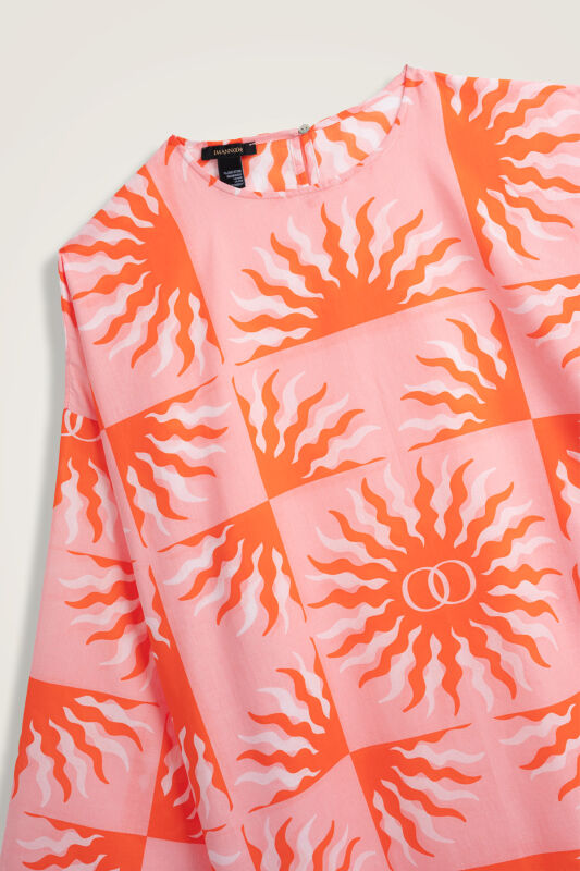 Sun Monogram Orange Cotton Dress - 2