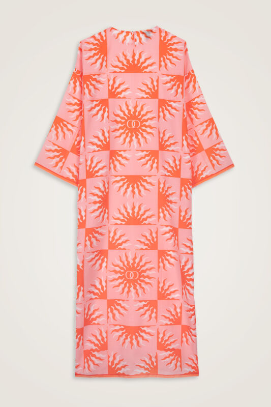 Sun Monogram Orange Cotton Dress - 3
