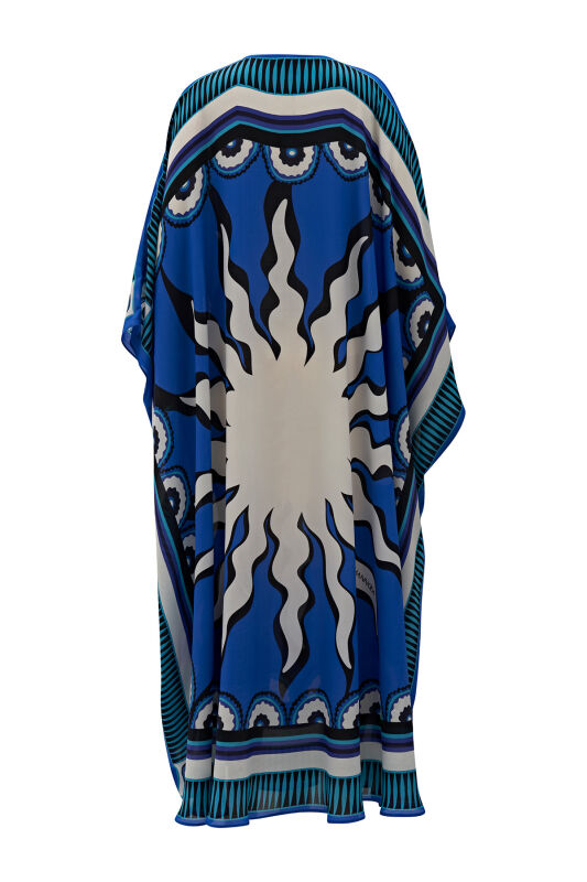 Sun Noor Silk Kaftan Blue - 6