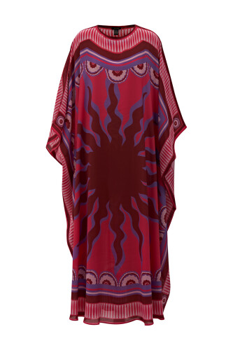 Sun Noor Silk Kaftan Pink - 4