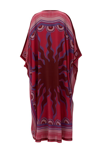 Sun Noor Silk Kaftan Pink - 5