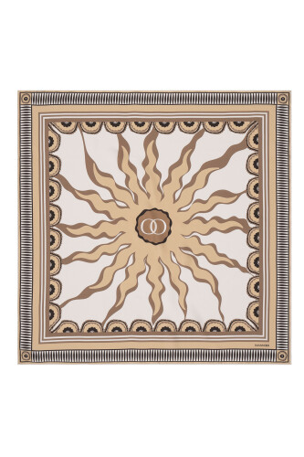 Sun Noor Silk Scarf Beige 