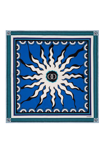 Sun Noor Silk Scarf Blue 