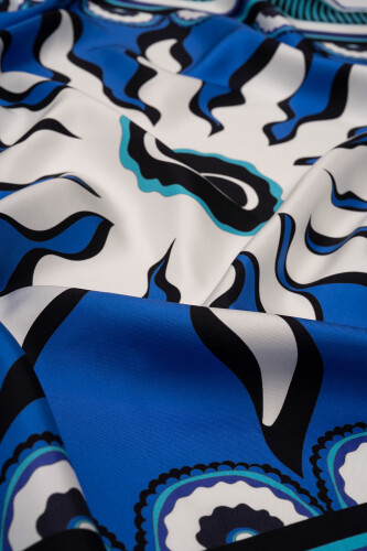 Sun Noor Silk Scarf Blue - 2