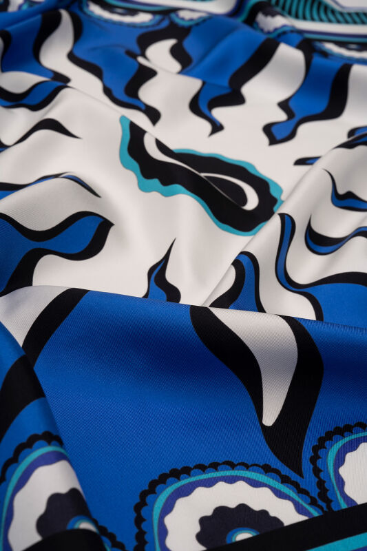 Sun Noor Silk Scarf Blue - 2