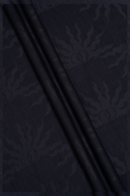 Sun Rise Ferah Tencel Wool Viscose Shawl Black - 3