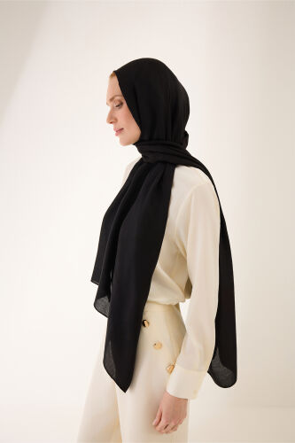 Sun Rise Ferah Tencel Wool Viscose Shawl Black - 1